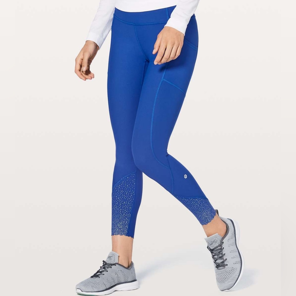Lululemon Athletica Tight Stuff Tight || Jet Stream Blue 25" Leggings 10 - Picture 2 of 16